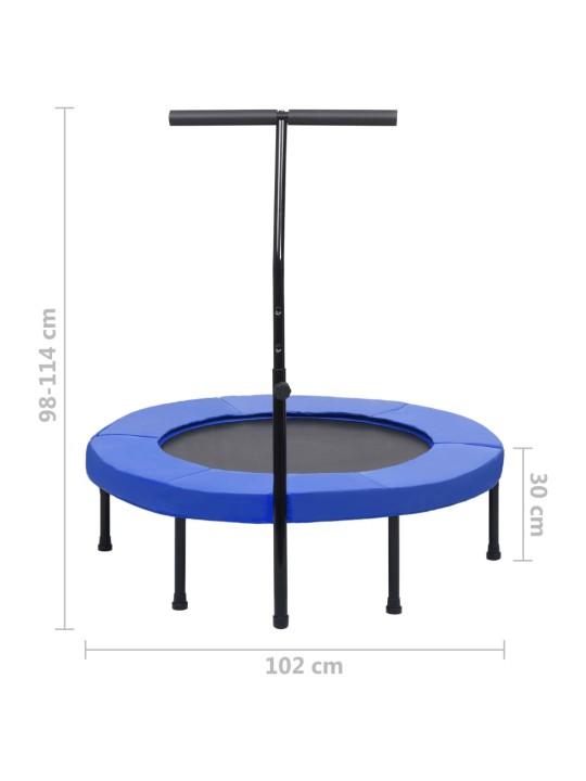 Fitness trampoliini kahvalla ja turvatyynyllä 102 cm