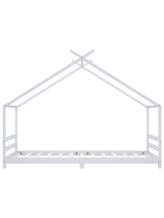 Lasten sängynrunko valkoinen täysi mänty 90x200 cm
