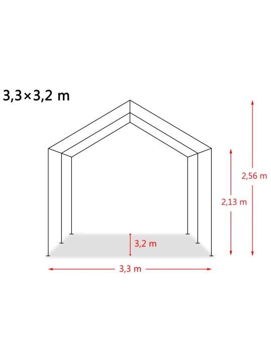 Irrotettava karjateltta pvc 550 g/m² 3,3x3,2 tummanvihreä