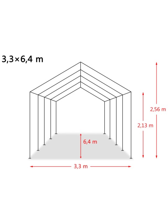 Irrotettava karjateltta PVC 550 g/m² 3,3x6,4 m tummanvihreä