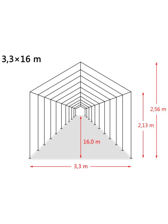 Irrotettava karjateltta PVC 550 g/m² 3,3x16 m tummanvihreä