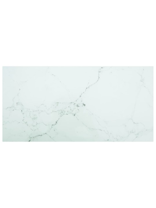 Pöytälevy valkoinen 100x50 cm 6 mm karkaistu lasi marmorikuvio