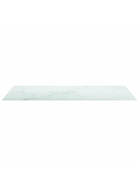 Pöytälevy valkoinen 100x50 cm 6 mm karkaistu lasi marmorikuvio