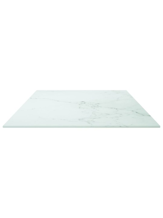Pöytälevy valkoinen 100x50 cm 6 mm karkaistu lasi marmorikuvio