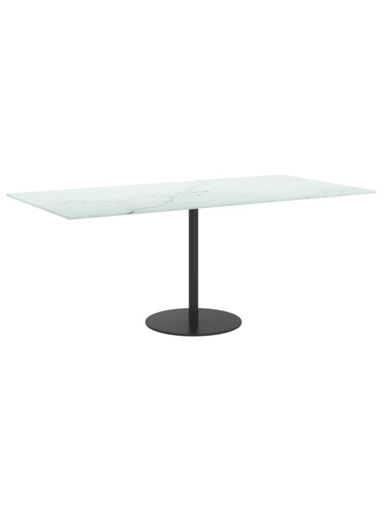 Pöytälevy valkoinen 100x50 cm 6 mm karkaistu lasi marmorikuvio