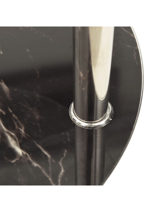 2-kerroksinen sivupöytä läpinäkyvä ja musta 38cm karkaistu lasi