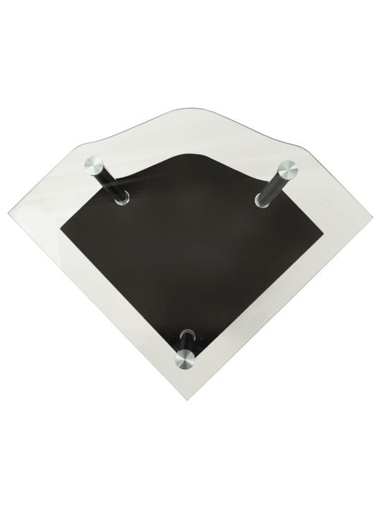 2-tasoinen sivupöytä läpinäkyvä/musta 38x38x50cm karkaistu lasi