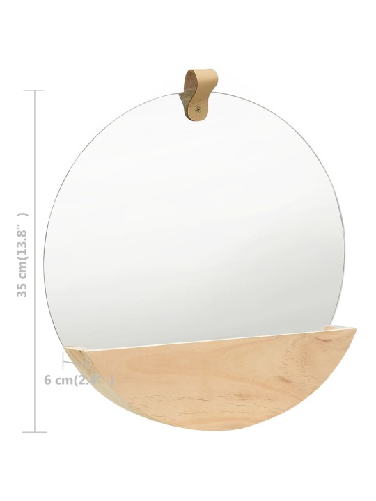 Seinäpeili täysi mänty 35 cm