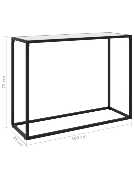 Konsolipöytä valkoinen 100x35x75 cm karkaistu lasi