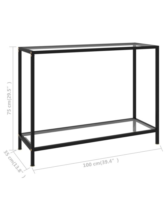 Konsolipöytä läpinäkyvä 100x35x75 cm karkaistu lasi