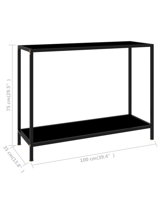 Konsolipöytä musta 100x35x75 cm karkaistu lasi