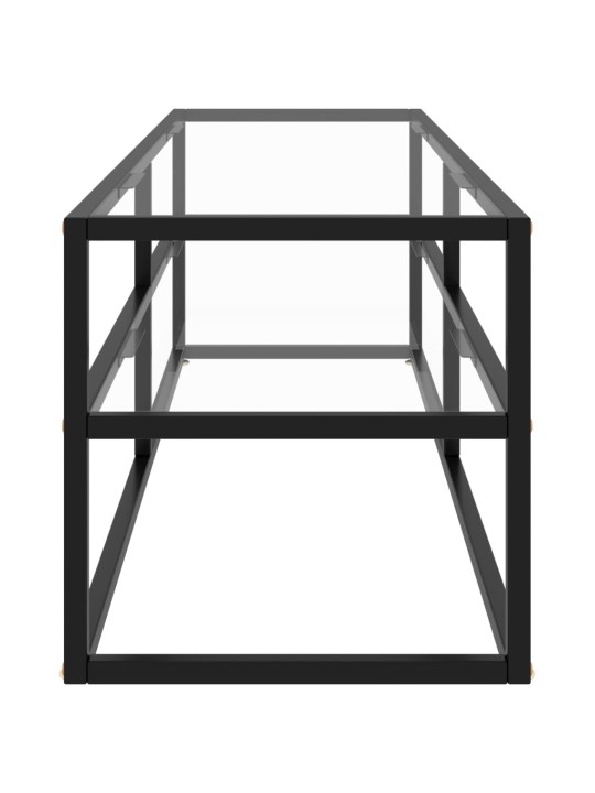 TV-taso musta karkaistu lasi 140x40x40 cm
