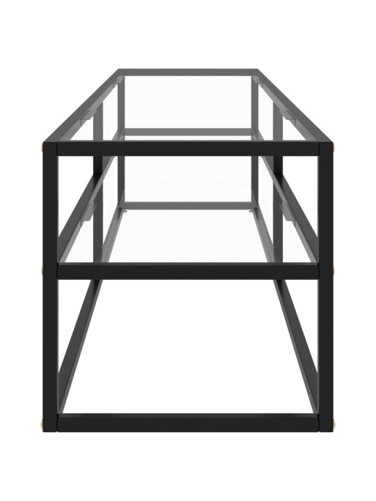 TV-taso musta karkaistu lasi 160x40x40 cm