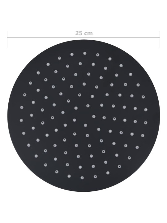 Sade suihkupää ruostumaton teräs 25 cm pyöreä musta