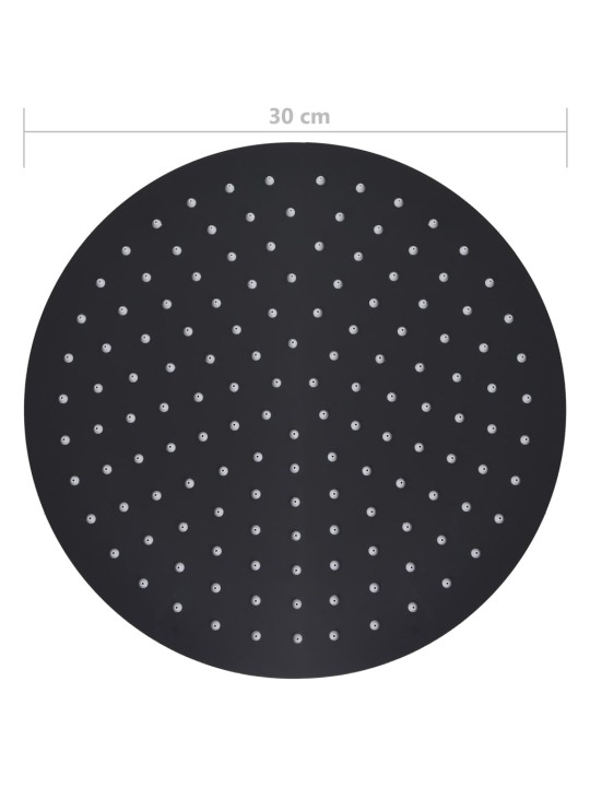 Sade suihkupää ruostumaton teräs 30 cm pyöreä musta