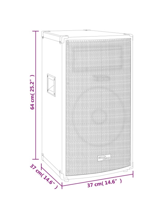 Passiiviset Hi-Fi-lavakaiuttimet 1000 W musta 37x37x64 cm