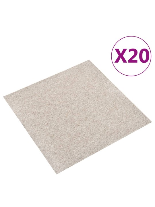 Tekstiililaatta 20 kpl 5 m² 50x50 cm vaalea beige