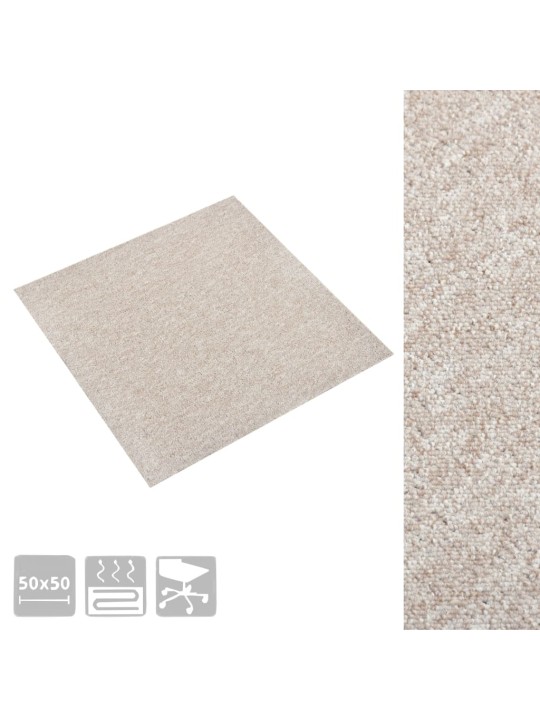 Tekstiililaatta 20 kpl 5 m² 50x50 cm vaalea beige