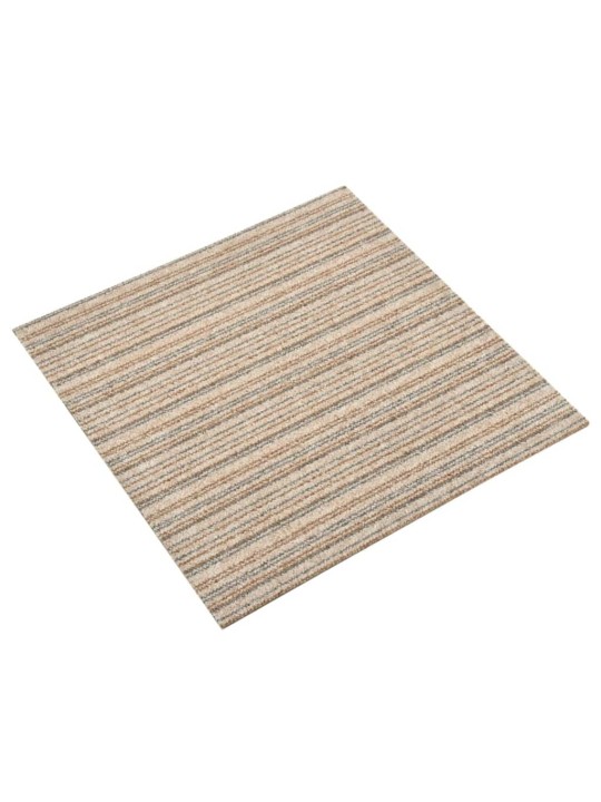 Tekstiililaatta 20 kpl 5 m² 50x50 cm raidallinen beige