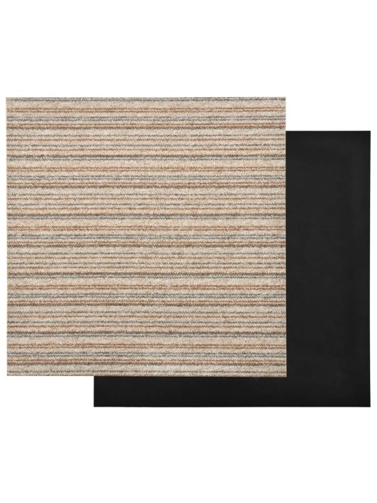 Tekstiililaatta 20 kpl 5 m² 50x50 cm raidallinen beige