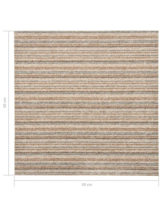 Tekstiililaatta 20 kpl 5 m² 50x50 cm raidallinen beige