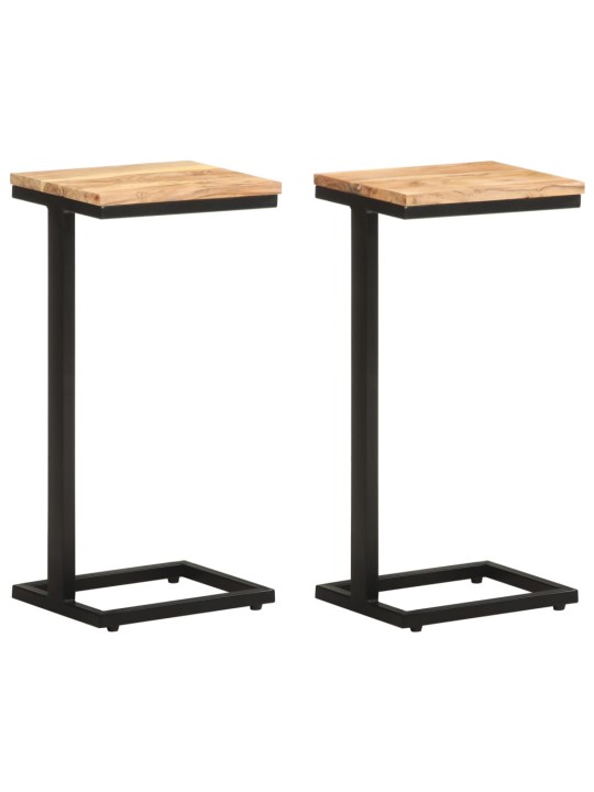 Sivupöydät 2 kpl 31,5x24,5x64,5 cm täysi akaasiapuu