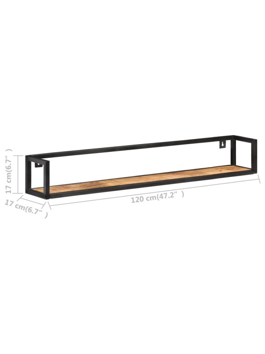 Seinähyllyt 2 kpl 120 cm karkea mangopuu