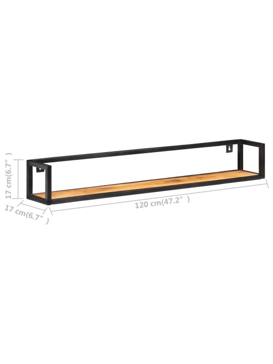 Seinähyllyt 2 kpl 120 cm täysi akaasiapuu