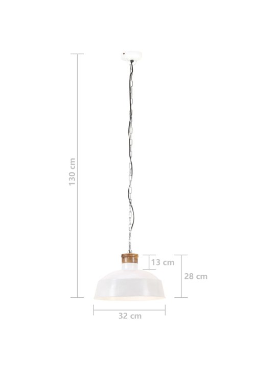 Teollistyylinen riippuvalaisin 32 cm valkoinen e27