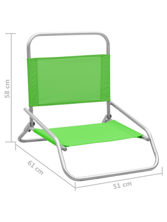 Kokoontaitettavat rantatuolit 2 kpl vihreä kangas