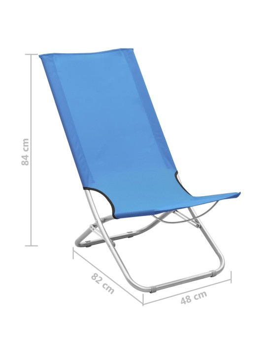 Kokoontaitettavat rantatuolit 2 kpl sininen kangas