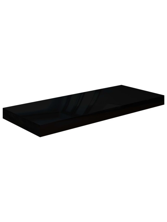 Kelluvat seinähyllyt 2kpl korkeakiilto musta 60x23,5x3,8 cm MDF