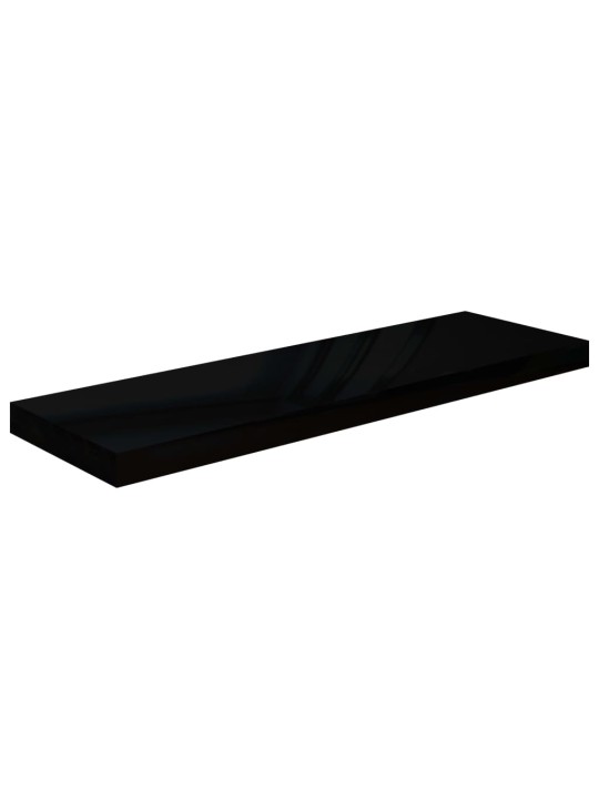 Kelluvat seinähyllyt 2kpl korkeakiilto musta 80x23,5x3,8 cm MDF