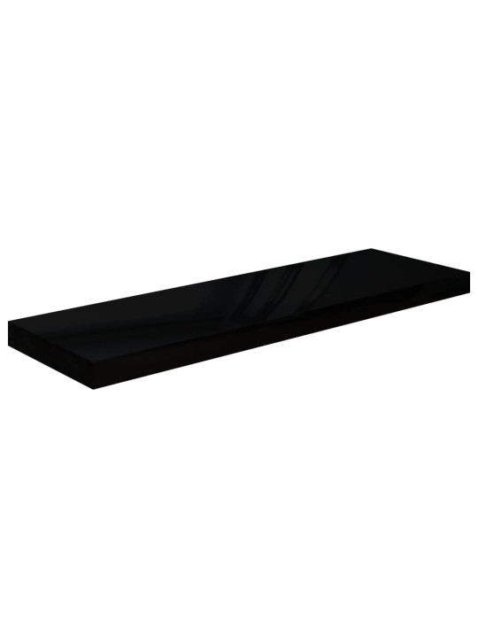 Kelluvat seinähyllyt 4 kpl korkeakiilto musta 80x23,5x3,8cm MDF