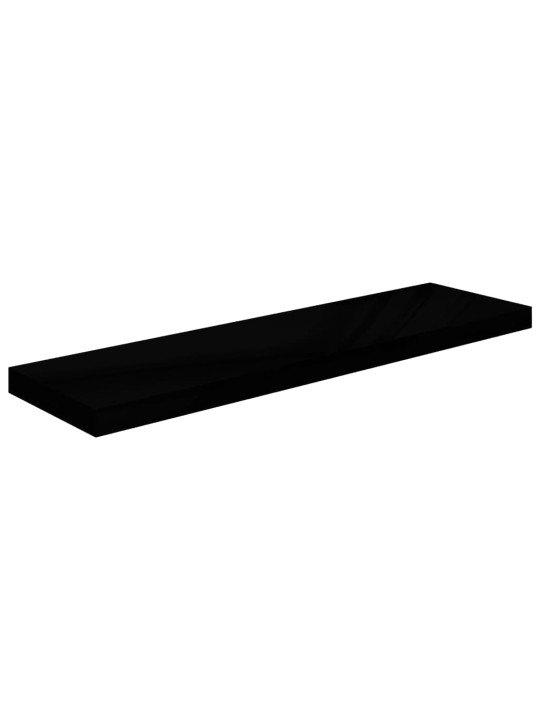 Kelluvat seinähyllyt 2kpl korkeakiilto musta 90x23,5x3,8 cm MDF