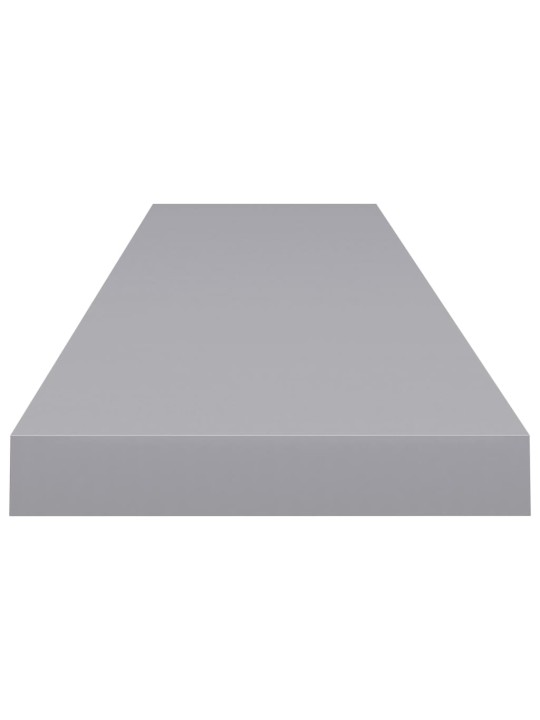 Kelluvat seinähyllyt 2 kpl harmaa 120x23,5x3,8 cm MDF