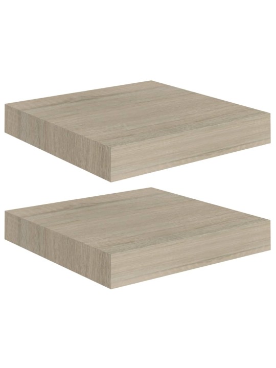 Kelluvat seinähyllyt 2 kpl tammen värinen 23x23,5x3,8 cm MDF