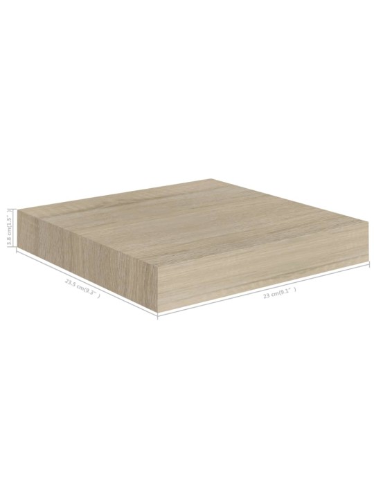 Kelluvat seinähyllyt 2 kpl tammen värinen 23x23,5x3,8 cm MDF