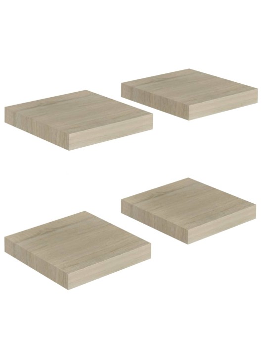 Kelluvat seinähyllyt 4 kpl tammi 23x23,5x3,8 cm MDF