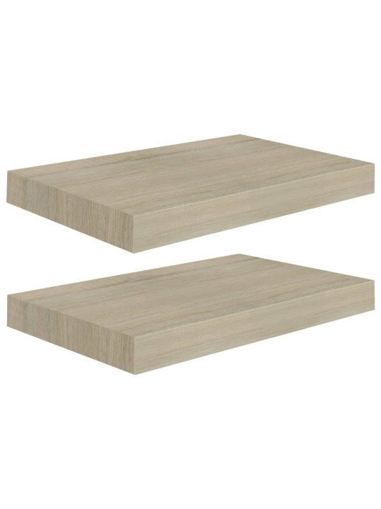 Kelluvat seinähyllyt 2 kpl tammi 40x23x3,8 cm MDF