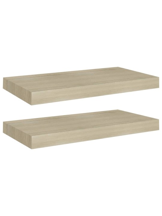 Kelluvat seinähyllyt 2 kpl tammen värinen 50x23x3,8 cm MDF