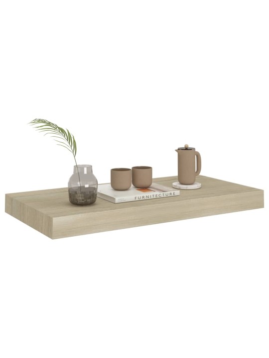 Kelluvat seinähyllyt 2 kpl tammen värinen 50x23x3,8 cm MDF