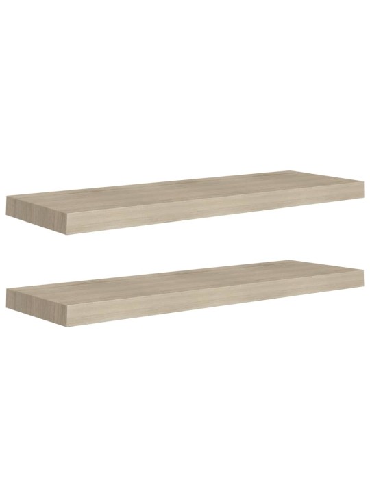 Kelluvat seinähyllyt 2 kpl tammi 80x23,5x3,8 cm MDF