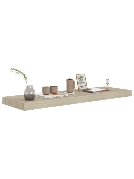 Kelluvat seinähyllyt 2 kpl tammi 80x23,5x3,8 cm MDF