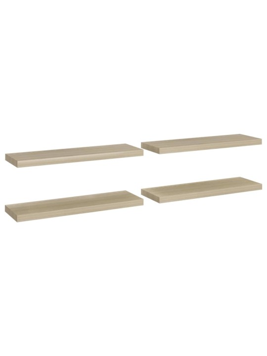 Kelluvat seinähyllyt 4 kpl tammi 80x23,5x3,8cm MDF