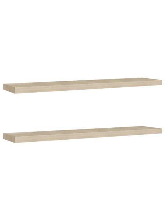 Kelluvat seinähyllyt 2 kpl tammi 120x23,5x3,8 cm MDF