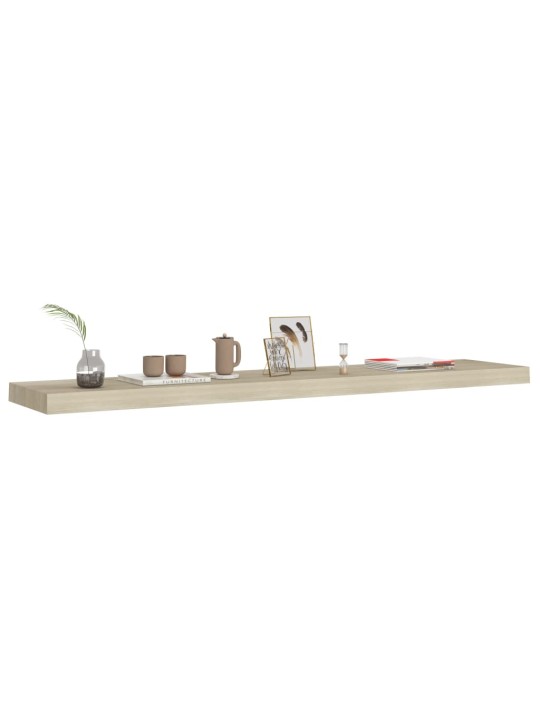 Kelluvat seinähyllyt 2 kpl tammi 120x23,5x3,8 cm MDF