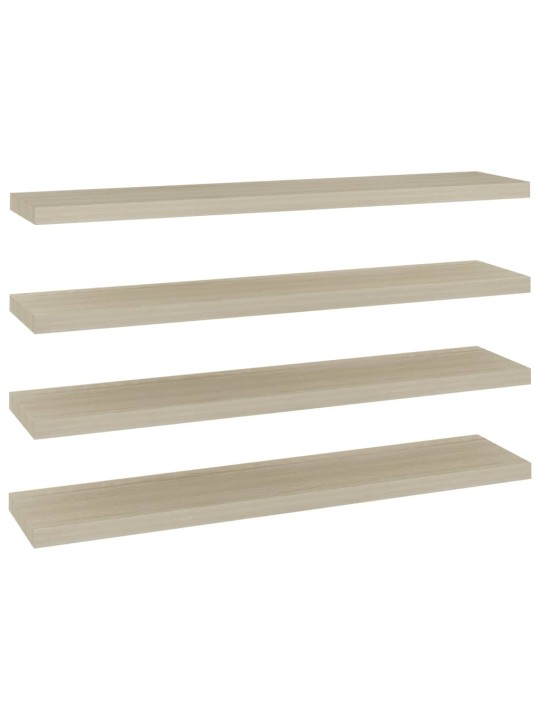 Kelluvat seinähyllyt 4 kpl tammi 120x23,5x3,8 cm MDF