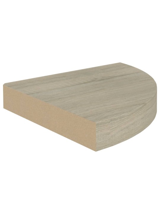 Kelluvat kulmahyllyt 2 kpl tammi 25x25x3,8 cm MDF