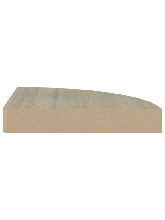 Kelluvat kulmahyllyt 2 kpl tammi 25x25x3,8 cm MDF